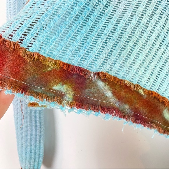 Handmade Tie Dye Hoodie Jacket Womens Size Small Medium Sheer Mesh Cropped - Picture 8 of 14